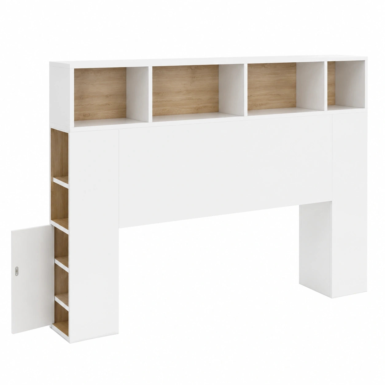 tete-de-lit-avec-rangements-fermes-et-niches-145-cm-blanc-et-hetre-muwbvw6527rs